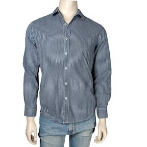 Michael Brandon Los Angeles Button Down Shirt Size Small Blue and White